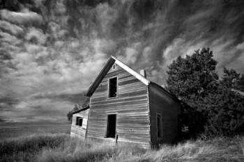 The weathered walls of an old house evoke many memories.