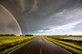 Double rainbow north of Carthage. Click to enlarge photos.