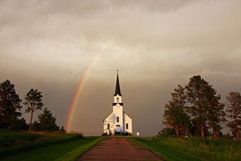 Rainbow with Belleview Lutheran of rural Miner County.