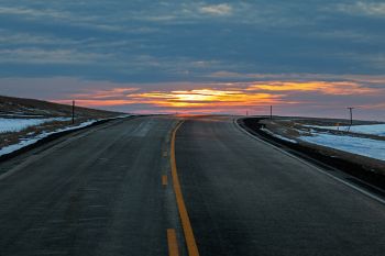 Sunset near the Stamford crossroads.