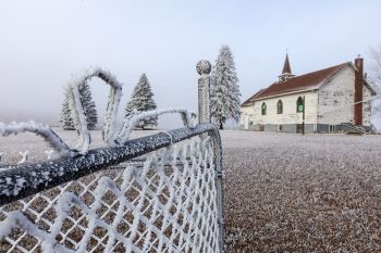 Frost on West Church’s fence near Chester.