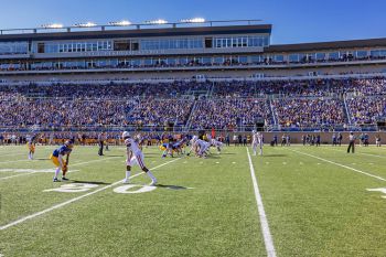 The sideline view early in this year’s game.