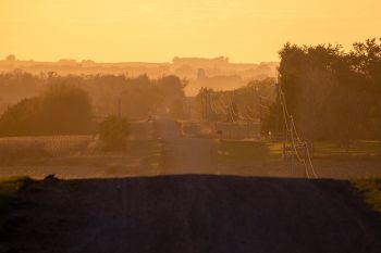 Harvest haze in rural southwestern Minnehaha County.