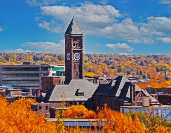 The old courthouse museum on a perfect fall day. I did switch out the sky on this one to a bluer version with happy little clouds added. (That’s for you, Bob Ross.)