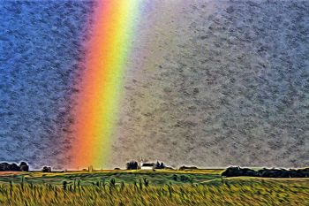 This image reminds me of Eliza Blue’s lyric in her song “South Dakota First of May” that likens the sound of the wind to “oceans overhead.” If you look closely at the storm sky above Calvary Lutheran of rural Clark County, it looks like waves of water.