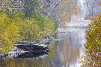 Seasons collide in lower Sherman Park.