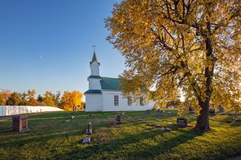 Historic Vangen Lutheran Church just outside of Mission Hill.