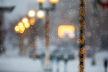 Snowfall in downtown Sioux Falls.