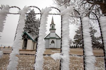 Frost on Telemarken Lutheran’s fence, along the Clark and Codington County line.
