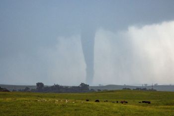 A second twister dropped over the Coteau Hills between Clear Lake and Gary.