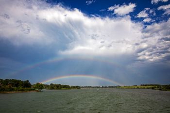 Rainbow and clouds over Lake Vermillion in McCook County.