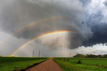 Rainbows before the twister descends.