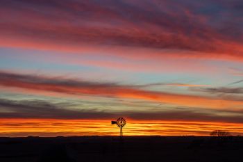 Prairie sunset in rural Turner County after a nice winter hike at the river.