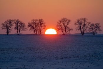 A late winter sunset scene.