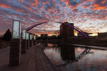 The Arc of Dreams at sunset in Sioux Falls.