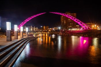 The Arc of Dreams in early March after the ice came off the Big Sioux River.