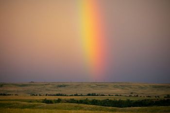 Fleeting rainbow in rural Meade County.