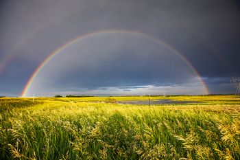 Double rainbow west of Bradley.