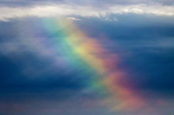 A distant rainbow spotted at Lake Vermillion Recreation Area.