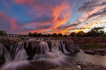 Falls Park sunset.