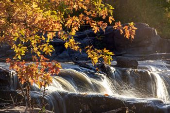 The upper falls of the Big Sioux in Sioux Falls.