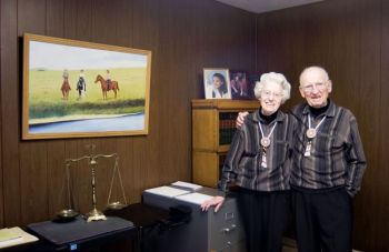 Fred and Luella Cozad are easily recognizable because they are almost always together, and they dress alike on most days.