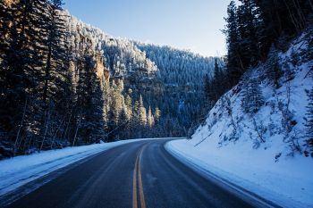 Winter solstice light in Spearfish Canyon.