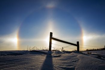 Brilliant morning sundogs just west of Sioux Falls.