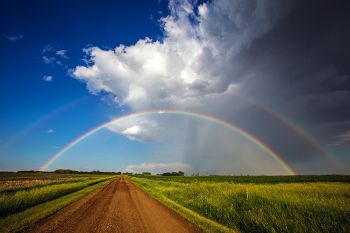 A double rainbow in the Hub City area of Clay County.