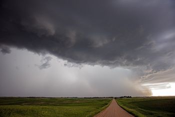 A strong storm with heavy rain letting loose in rural Deuel County.