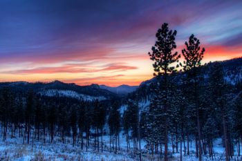 Sunset from Highway 89 near Sylvan Lake Lodge.