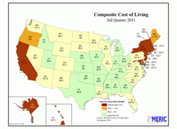 South Dakota ranks 28th for cost of living according to this <a href='http://www.missourieconomy.org/indicators/cost_of_living/index.stm' target='blank'>comparison index</a> by the ACCRA.