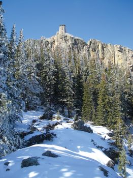 The tower looms over Willow Creek Trail, a 10-mile round trip path that starts at a horse camp southeast of Hill City.