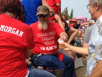 Patience is a virtue while waiting for the beer float.