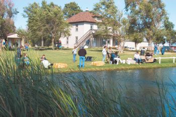 The pond, which now needs repairs, has expanded to serve children with special needs and the elderly. Photo by Bernie Hunhoff.