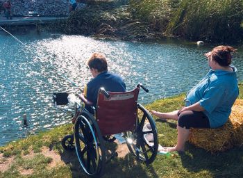 The pond, which now needs repairs, has expanded to serve children with special needs and the elderly. Photo by Bernie Hunhoff.