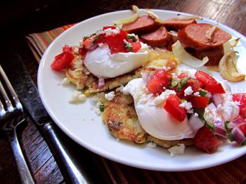While missing some elements of a classic Eggs Benedict, masa cakes and fresh garden salsa make this version light and flavorful.