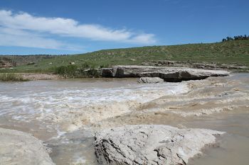 The Cheyenne is largely calm, but one set of rapids lends excitement to a paddle.